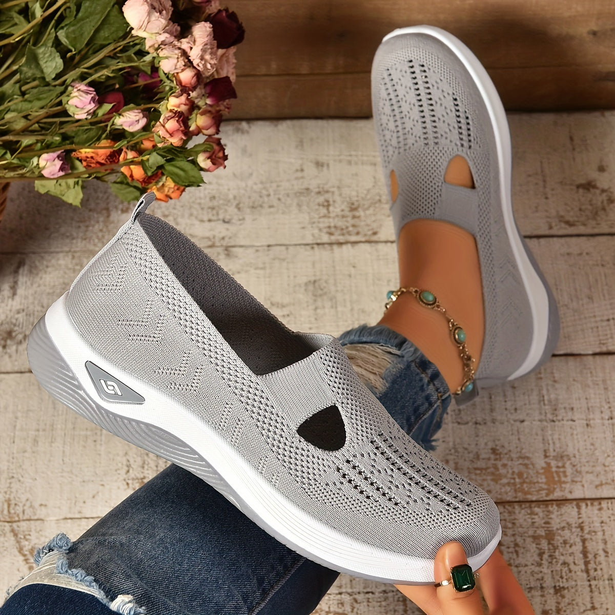 Kerstin | Andningsaktiva slip-on-skor | 1+1 GRATIS