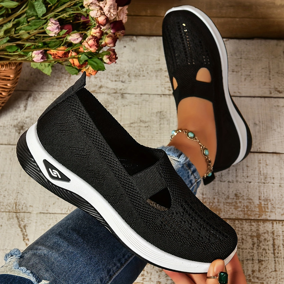 Kerstin | Andningsaktiva slip-on-skor | 1+1 GRATIS